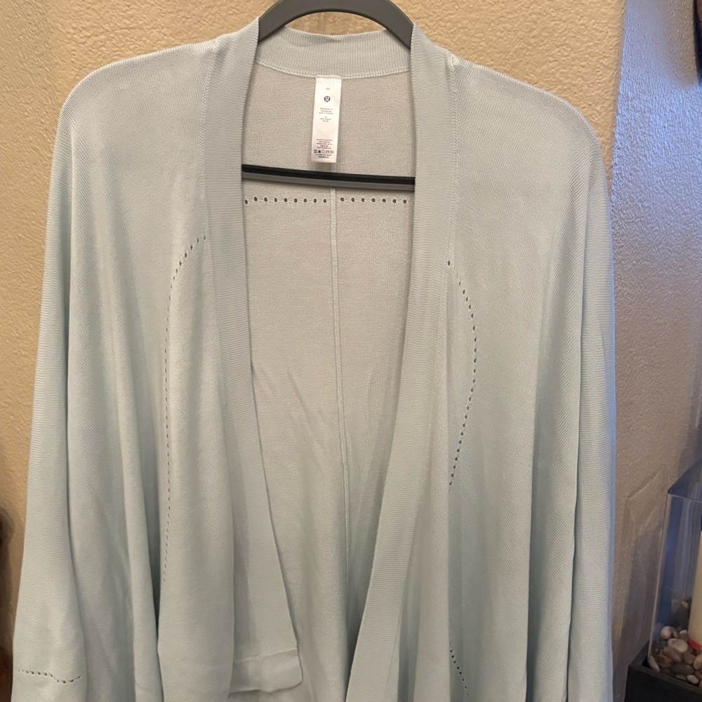 Lululemon Open Mind Blue Cast Silk Blend Wrap One Size View 2